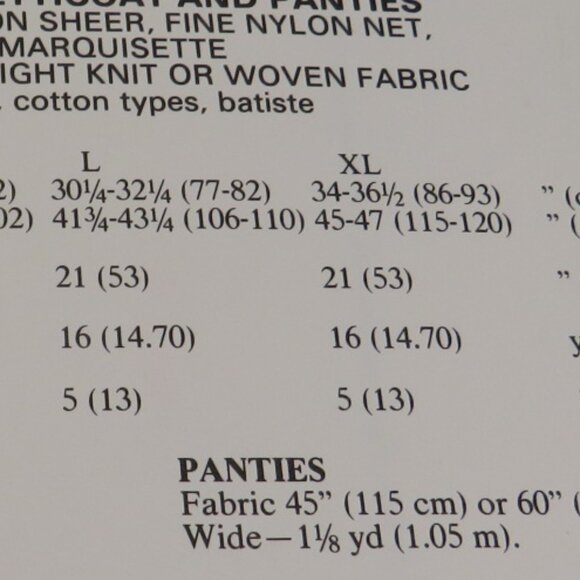 Kwik Sew 1481 Clothing Pattern DANCE petticoat, underskirt & panties UNCUT - Picture 6 of 6